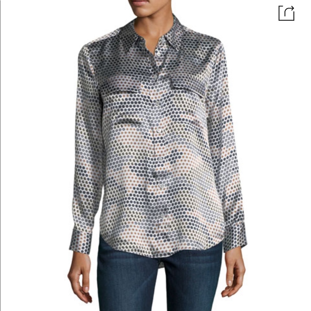 EUC Equipment Signature Silk Paisley Slim Shirt